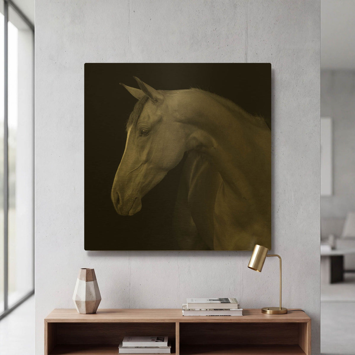 'Jack BW' By Susan Friedman Gold Metal Wall Art