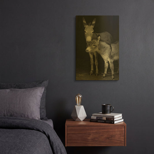 'Jelly Bean & Mom' By Susan Friedman Gold Metal Wall Art