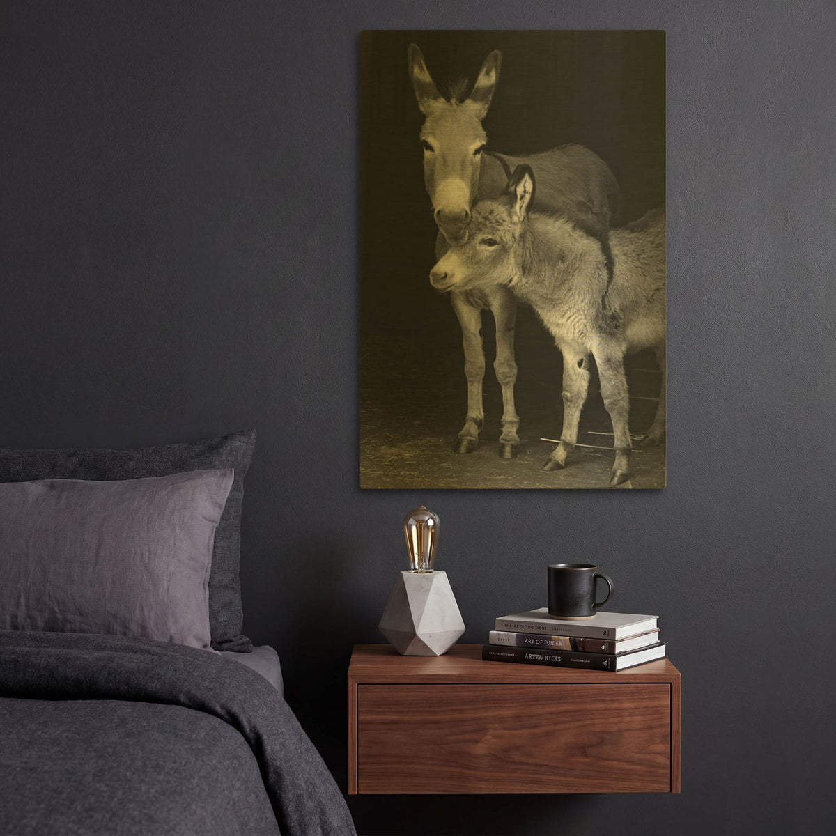 'Jelly Bean & Mom' By Susan Friedman Gold Metal Wall Art