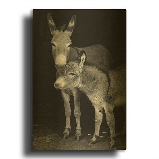 'Jelly Bean & Mom' By Susan Friedman Gold Metal Wall Art