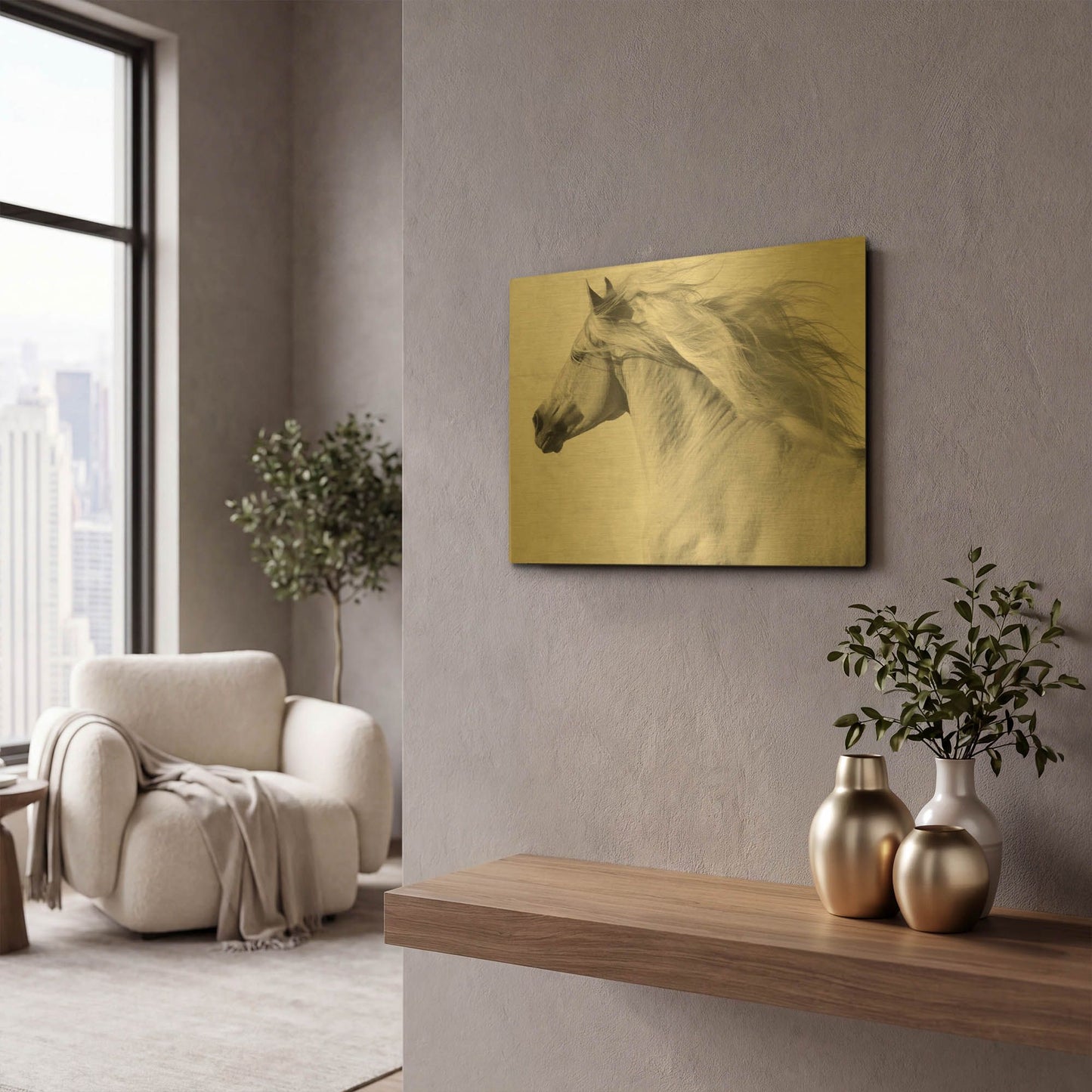 'Coudelaria De Villa Vicosa' By Susan Friedman Gold Metal Wall Art
