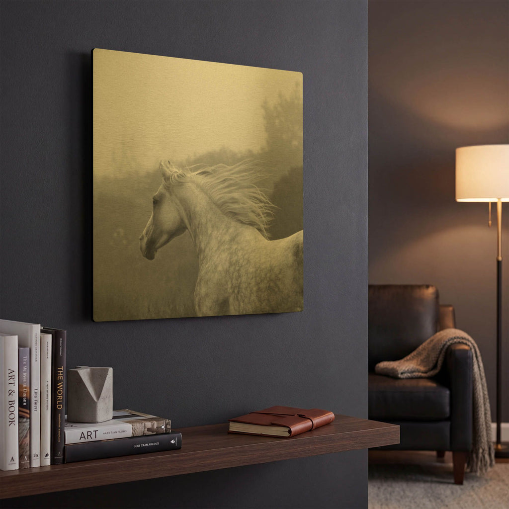'Shira Runs' By Susan Friedman Gold Metal Wall Art