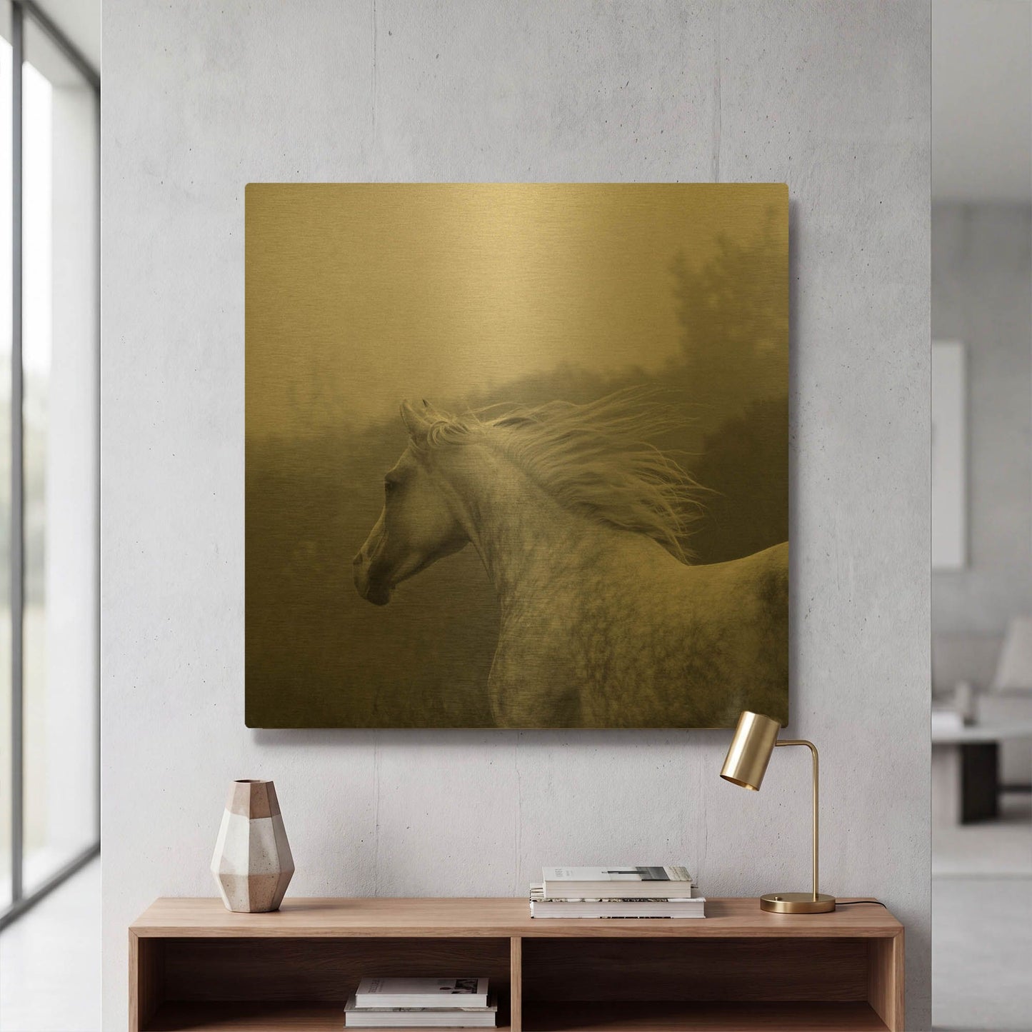 'Shira Runs' By Susan Friedman Gold Metal Wall Art