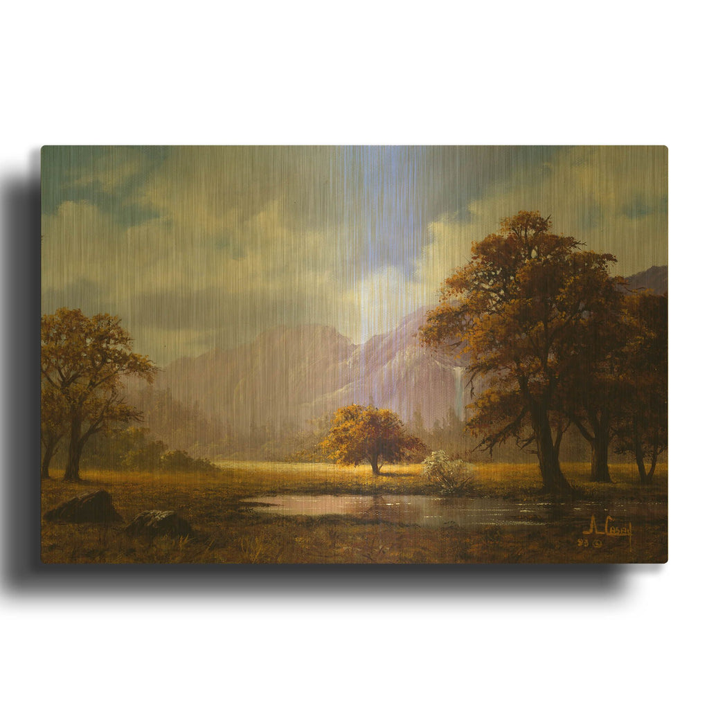 'Ochre fields' By Anthony Casay Gold Metal Wall Art