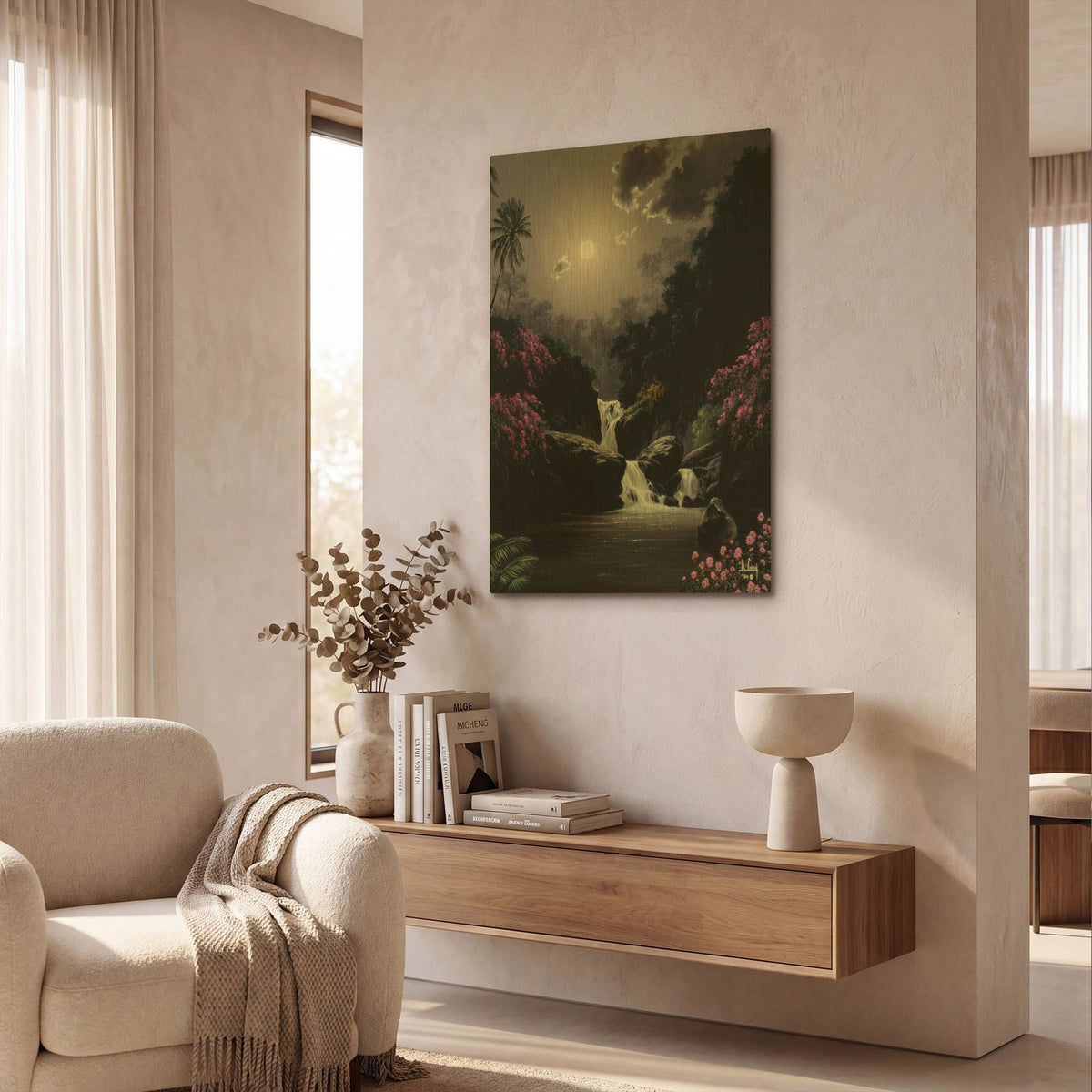 'Moonlight Roses' By Anthony Casay Gold Metal Wall Art