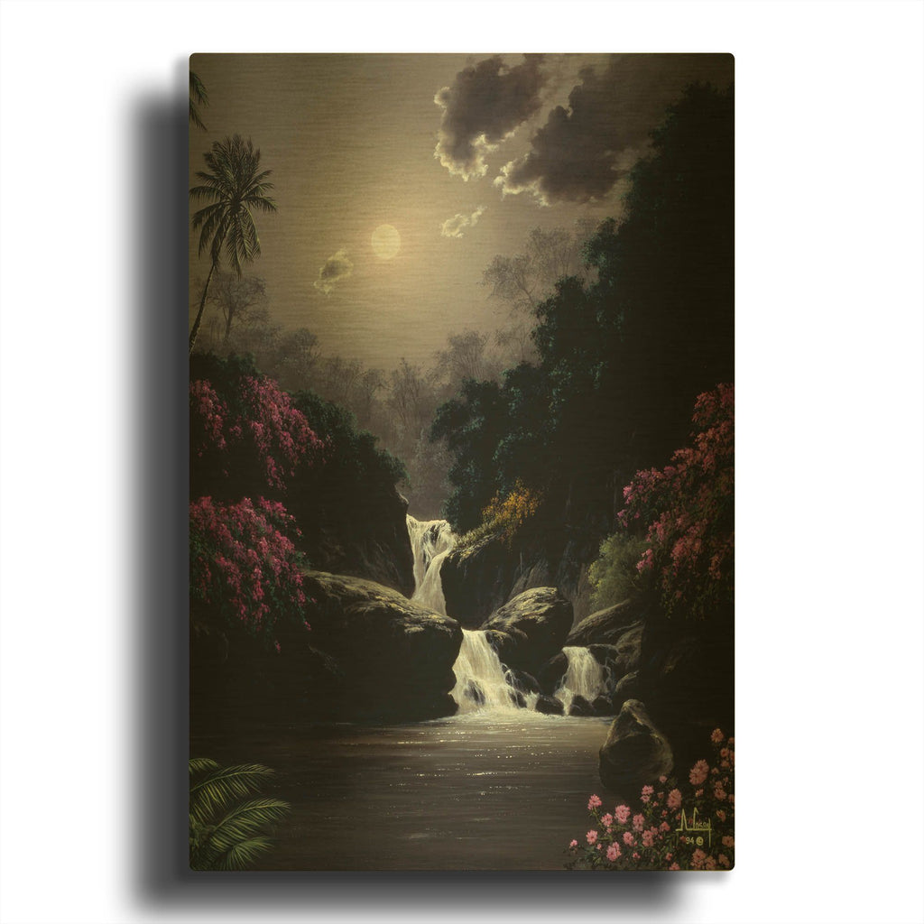 'Moonlight Roses' By Anthony Casay Gold Metal Wall Art