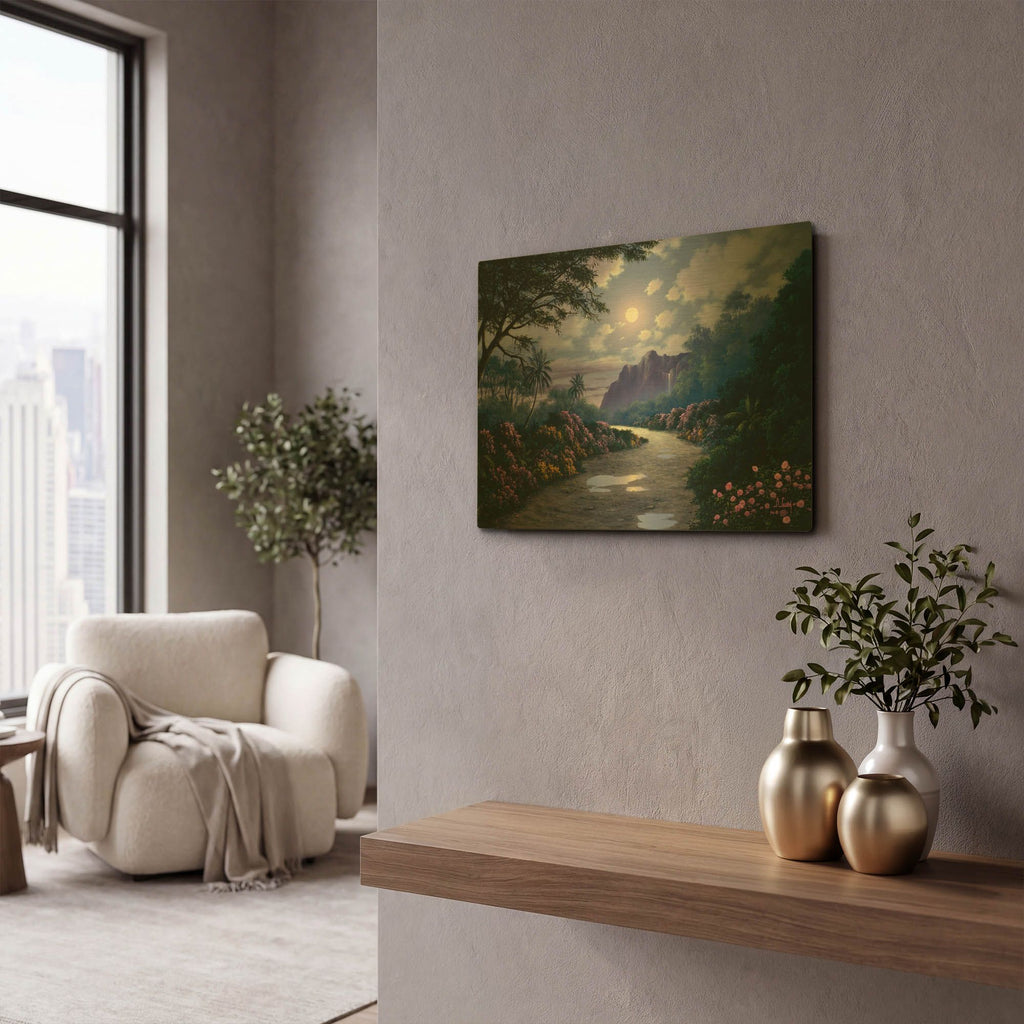 'Moonlight Roses 2' By Anthony Casay Gold Metal Wall Art