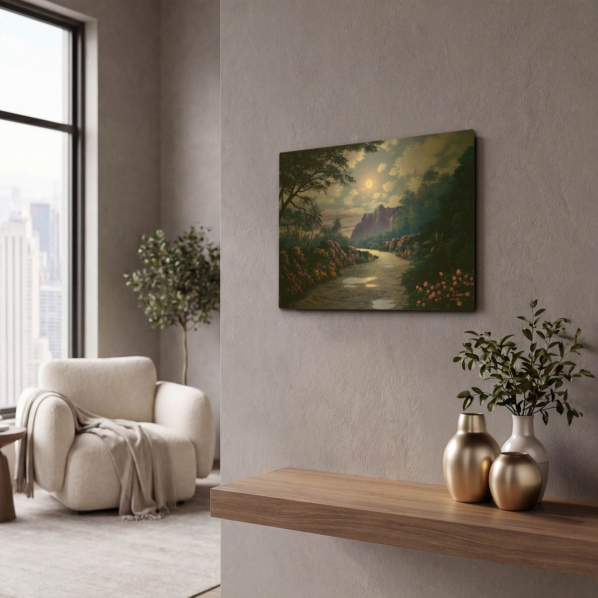 'Moonlight Roses 2' By Anthony Casay Gold Metal Wall Art
