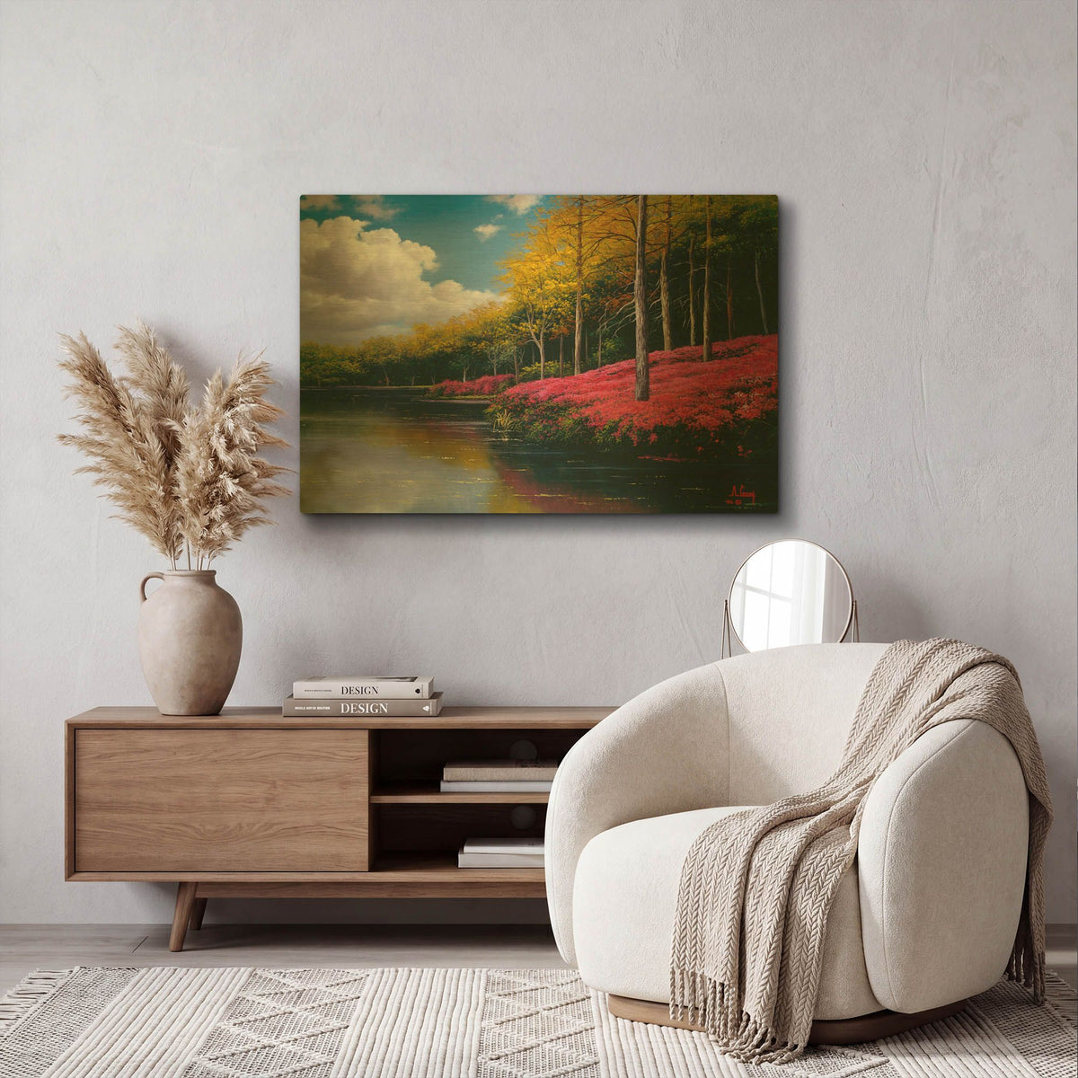 'Lake vibes' By Anthony Casay Gold Metal Wall Art