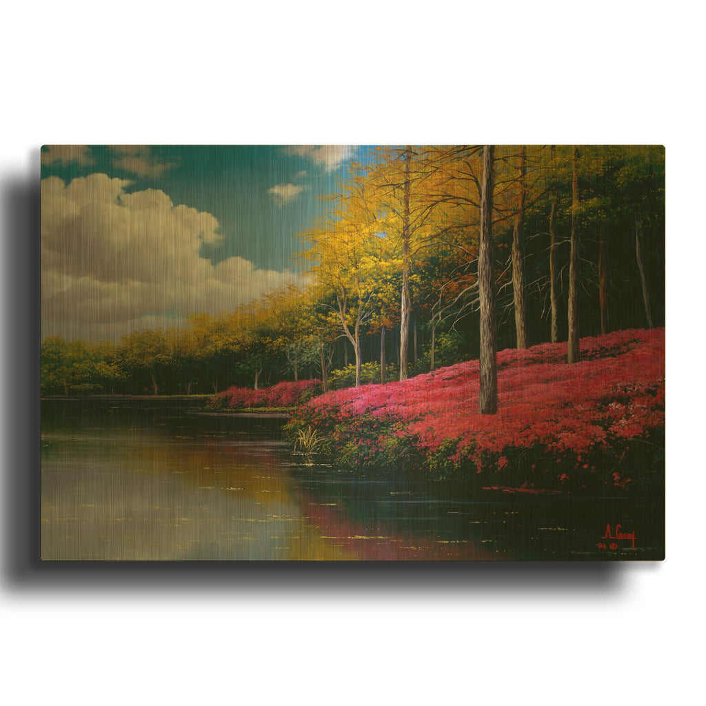 'Lake vibes' By Anthony Casay Gold Metal Wall Art