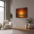 'Fiery Waves' By Anthony Casay Gold Metal Wall Art
