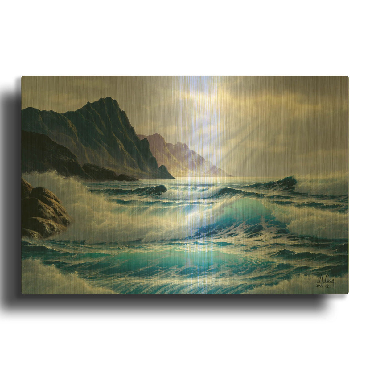 'Perfect Wave' By Anthony Casay Gold Metal Wall Art