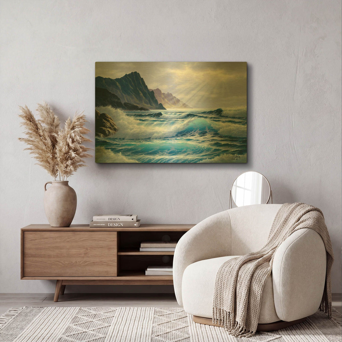 'Perfect Wave' By Anthony Casay Gold Metal Wall Art
