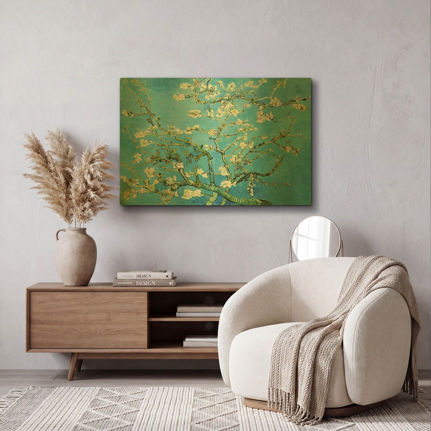 'Almond Blossoms' By Vincent Van Gogh Gold Metal Wall Art