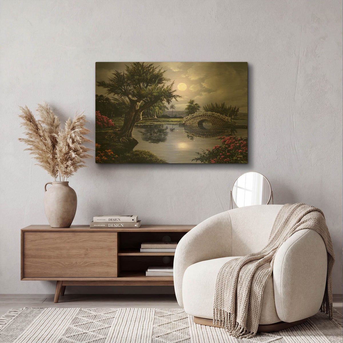 'Late Night Bridge' By Anthony Casay Gold Metal Wall Art