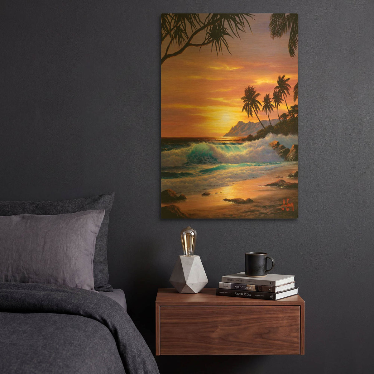 'Perfect waves 2' By Anthony Casay Gold Metal Wall Art