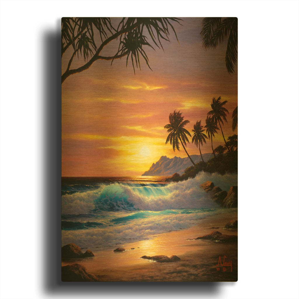 'Perfect waves 2' By Anthony Casay Gold Metal Wall Art