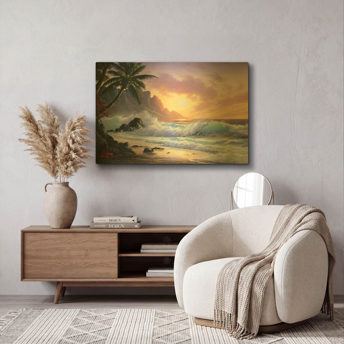 'Sunrise Waves' By Anthony Casay Gold Metal Wall Art
