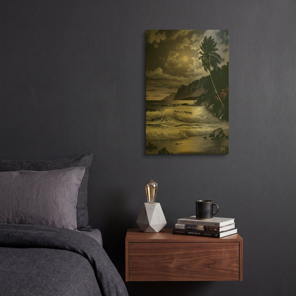 'Late Night waves' By Anthony Casay Gold Metal Wall Art