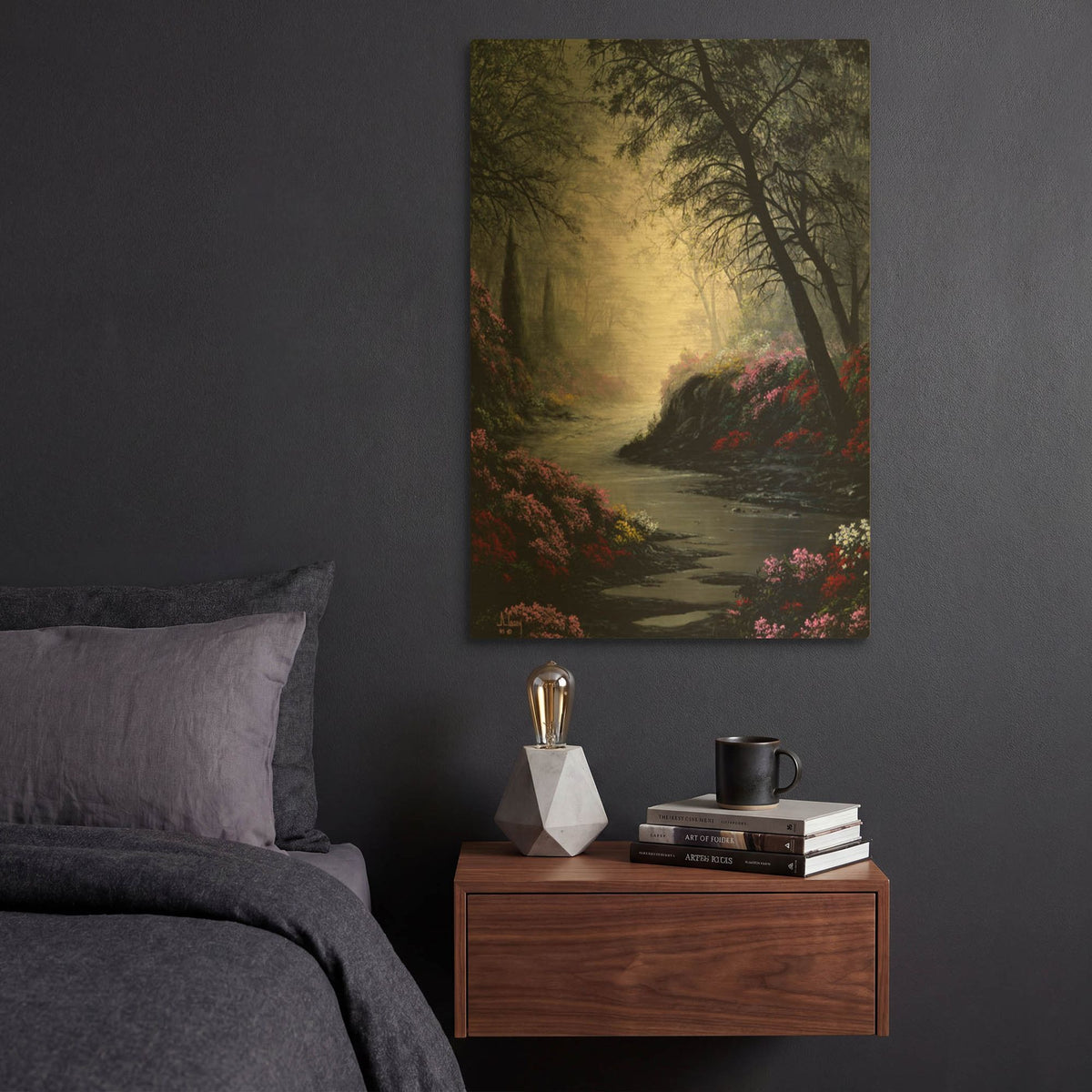 'Flowers in the Dark' By Anthony Casay Gold Metal Wall Art