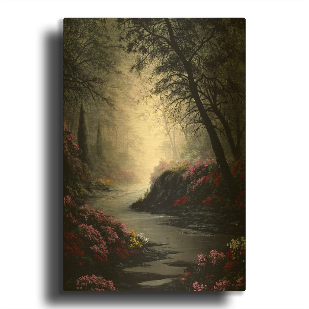 'Flowers in the Dark' By Anthony Casay Gold Metal Wall Art