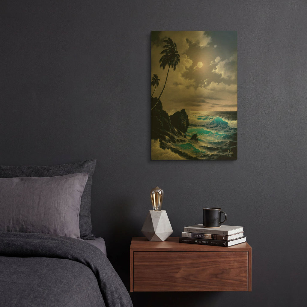 'Saphire Waves' By Anthony Casay Gold Metal Wall Art