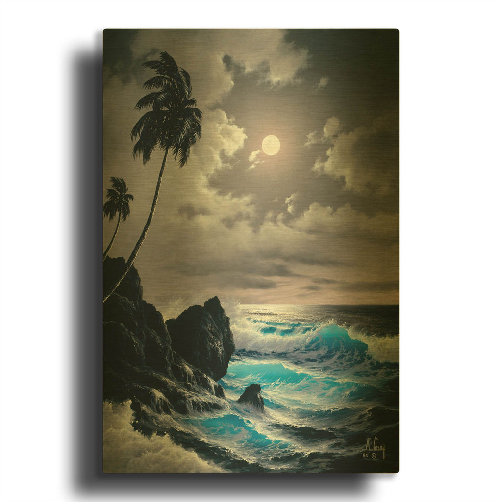 'Saphire Waves' By Anthony Casay Gold Metal Wall Art