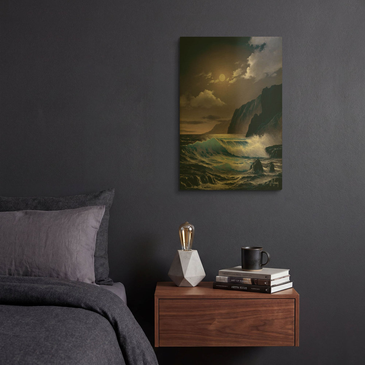 'Saphire waves 2' By Anthony Casay Gold Metal Wall Art