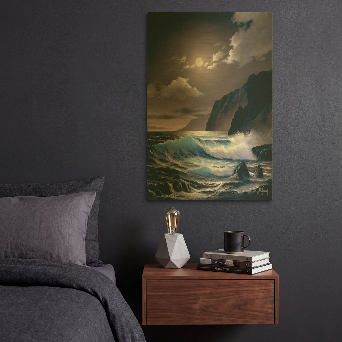 'Saphire waves 2' By Anthony Casay Gold Metal Wall Art