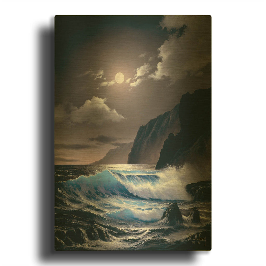 'Saphire waves 2' By Anthony Casay Gold Metal Wall Art