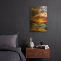'Sunset Ocean' By Anthony Casay Gold Metal Wall Art
