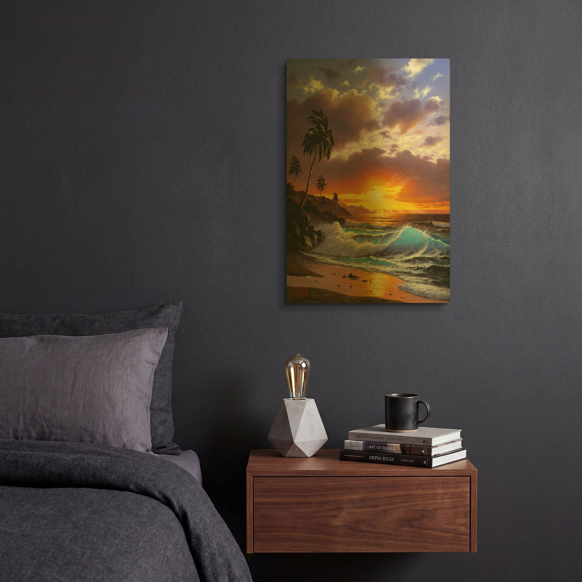 'Sunset Ocean' By Anthony Casay Gold Metal Wall Art