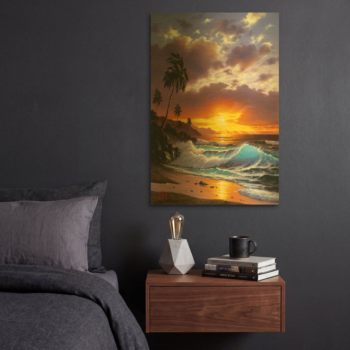 'Sunset Ocean' By Anthony Casay Gold Metal Wall Art