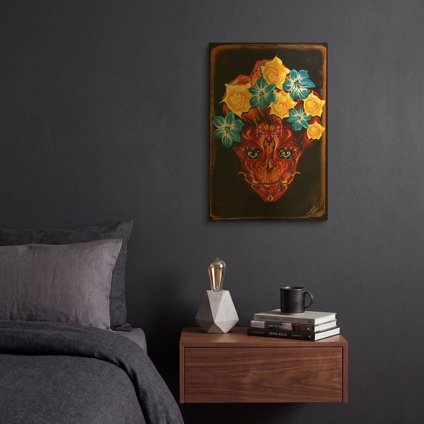 'Day of the Dead 1' By Michael Stewart Gold Metal Wall Art