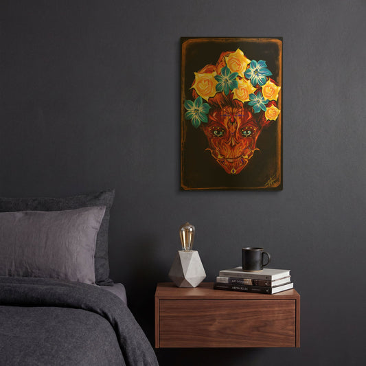 'Day of the Dead 1' By Michael Stewart Gold Metal Wall Art