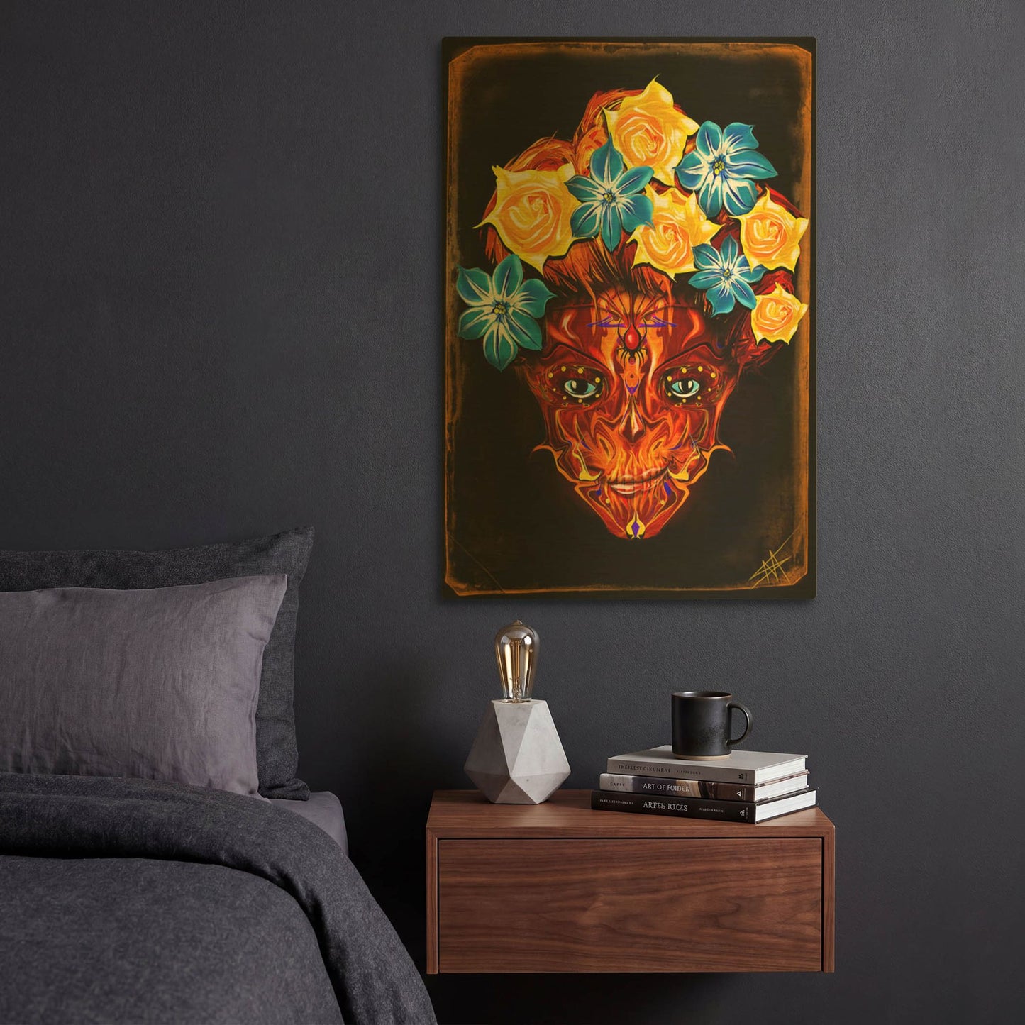 'Day of the Dead 1' By Michael Stewart Gold Metal Wall Art