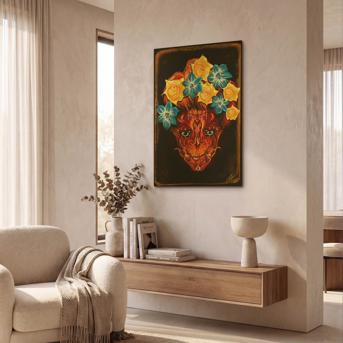 'Day of the Dead 1' By Michael Stewart Gold Metal Wall Art
