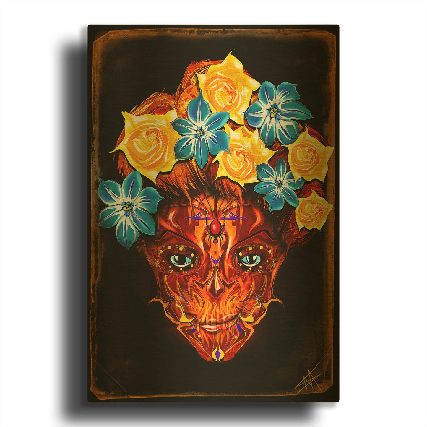 'Day of the Dead 1' By Michael Stewart Gold Metal Wall Art