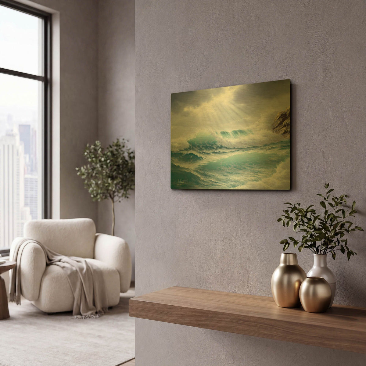 'Emotional Waters' By Anthony Casay Gold Metal Wall Art