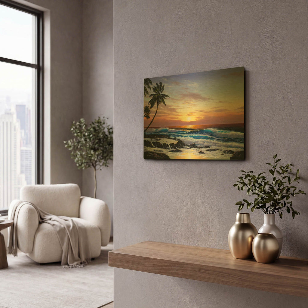 'Another day ends' By Anthony Casay Gold Metal Wall Art