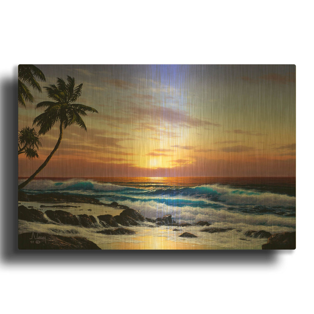 'Another day ends' By Anthony Casay Gold Metal Wall Art