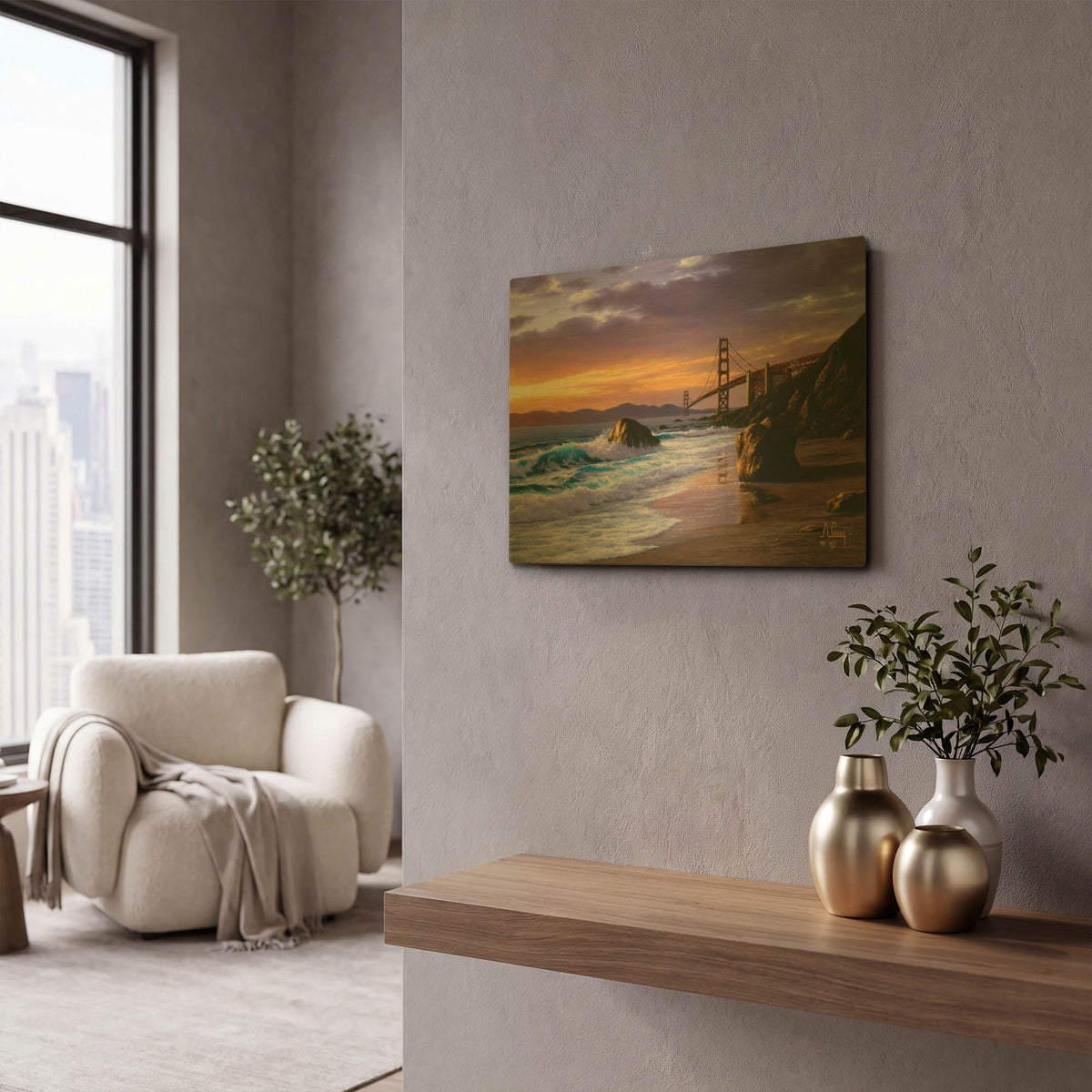 'I love you San Francisco 2' By Anthony Casay Gold Metal Wall Art