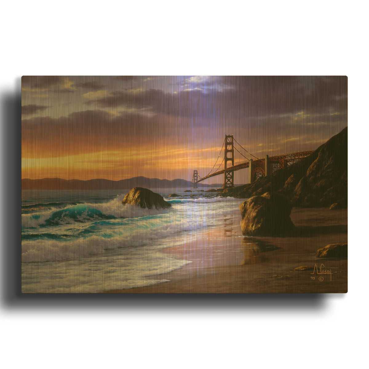 'I love you San Francisco 2' By Anthony Casay Gold Metal Wall Art