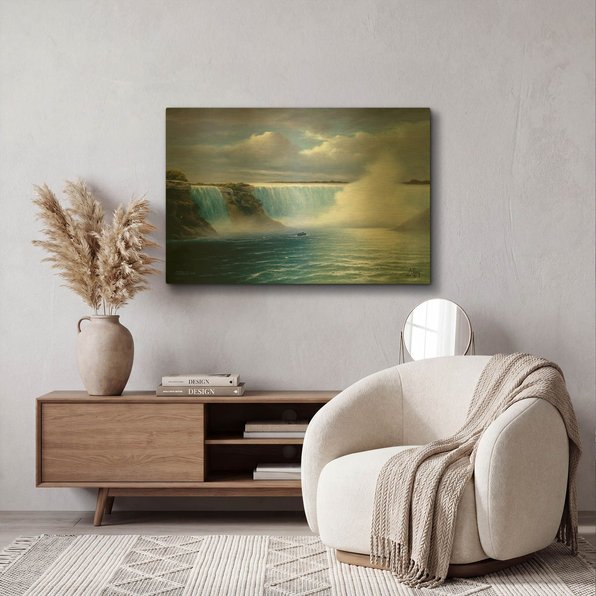 'Waterfall Morning' By Anthony Casay Gold Metal Wall Art