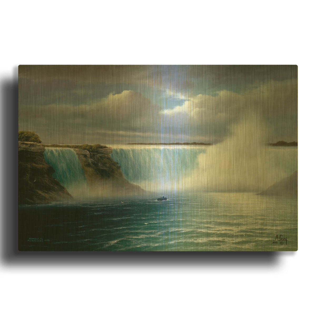 'Waterfall Morning' By Anthony Casay Gold Metal Wall Art