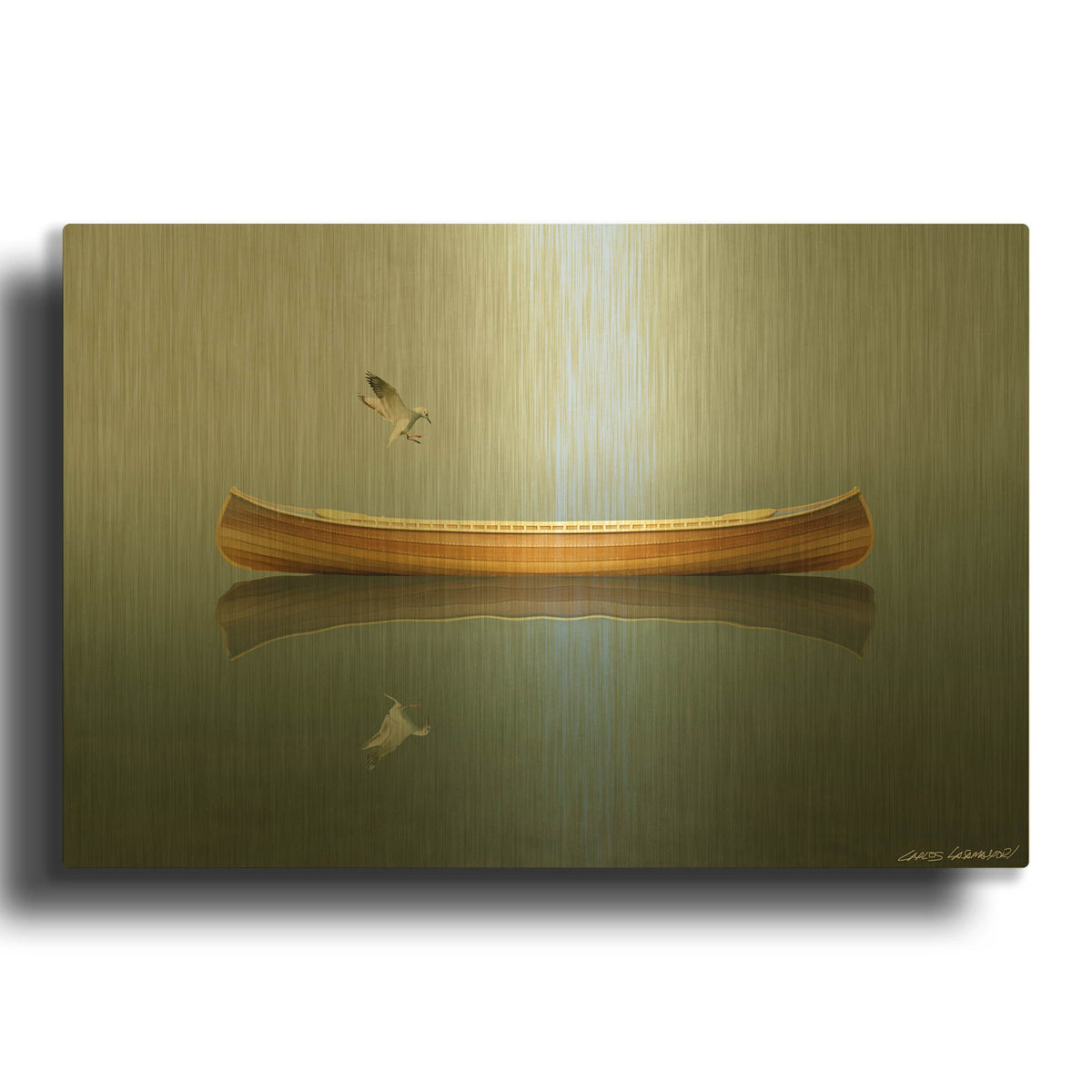 'Time Out 12' By Carlos Casamayor Gold Metal Wall Art