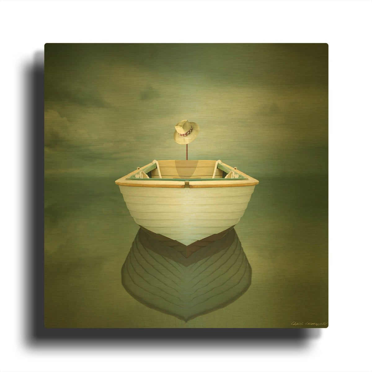 'Time Out 14' By Carlos Casamayor Gold Metal Wall Art