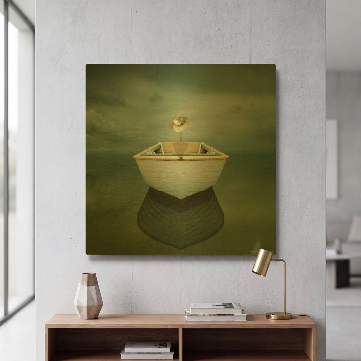'Time Out 14' By Carlos Casamayor Gold Metal Wall Art