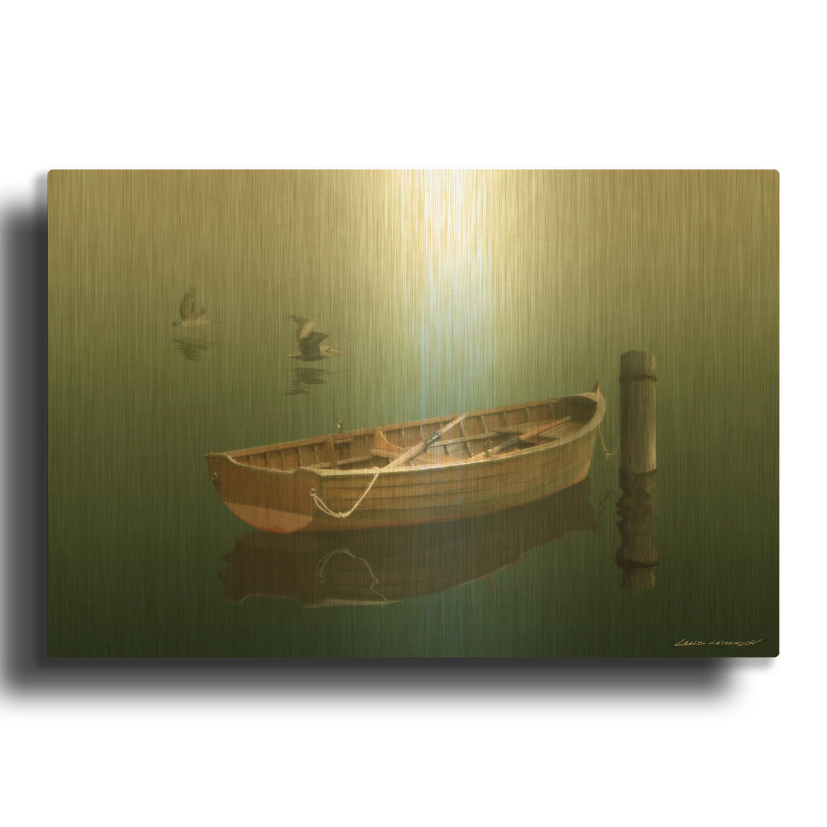 'Time Out 15' By Carlos Casamayor Gold Metal Wall Art