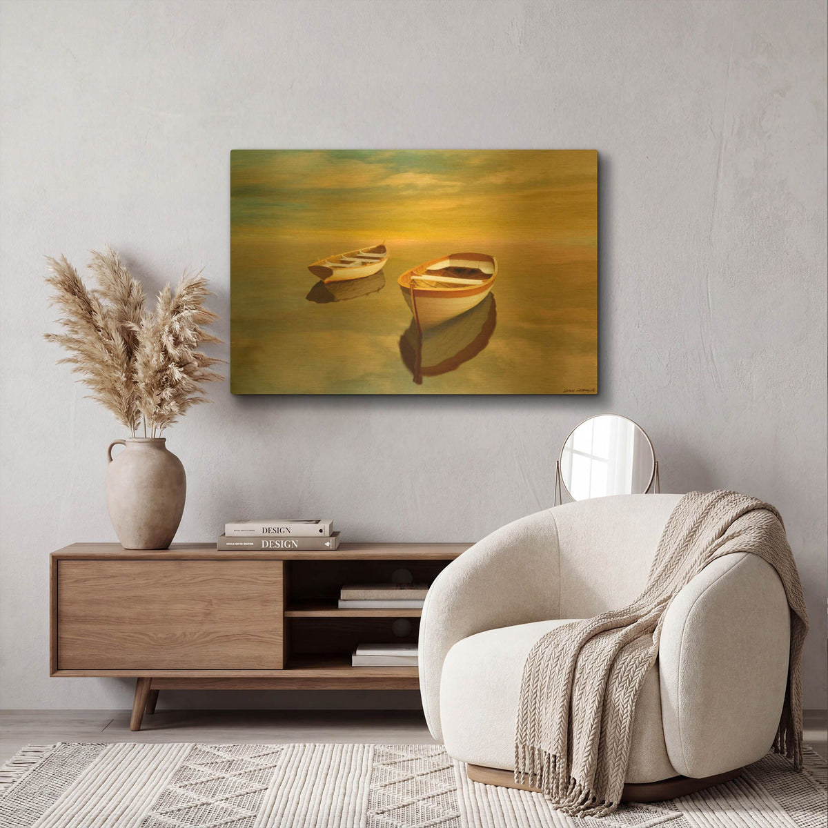 'Summer Sunset' By Carlos Casamayor Gold Metal Wall Art
